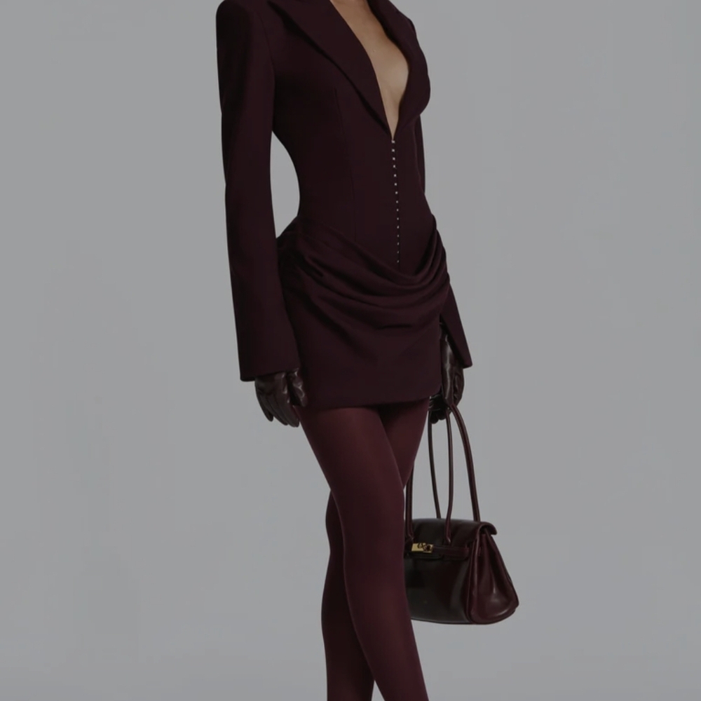 Elegant Burgundy Dress